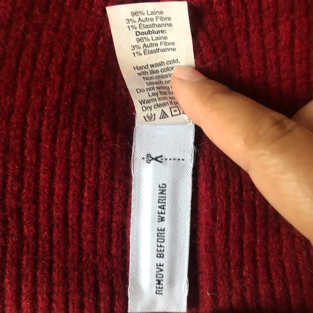 ❌sold❌Madewell $40 MSRP Wool Cozy-Knit Beanie Burgundy / Red #07792 SUPER WARM - Picture 5 of 8